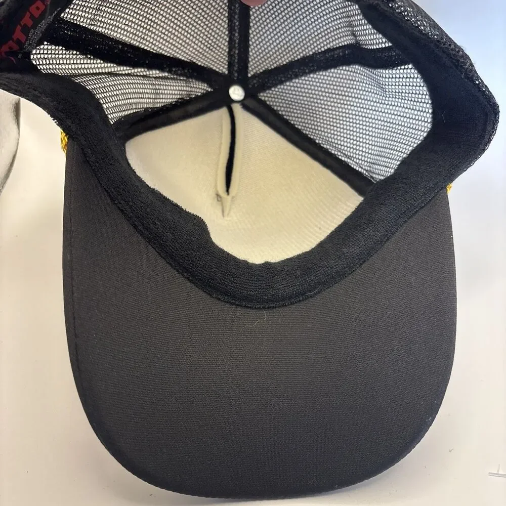 Otto CA California Trucker Hat Black Gold Foam Mesh Snapback Cap